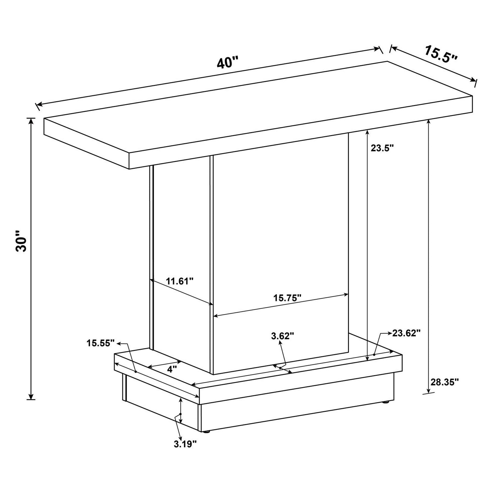 Reston Pedestal Sofa Table Cappuccino 705169