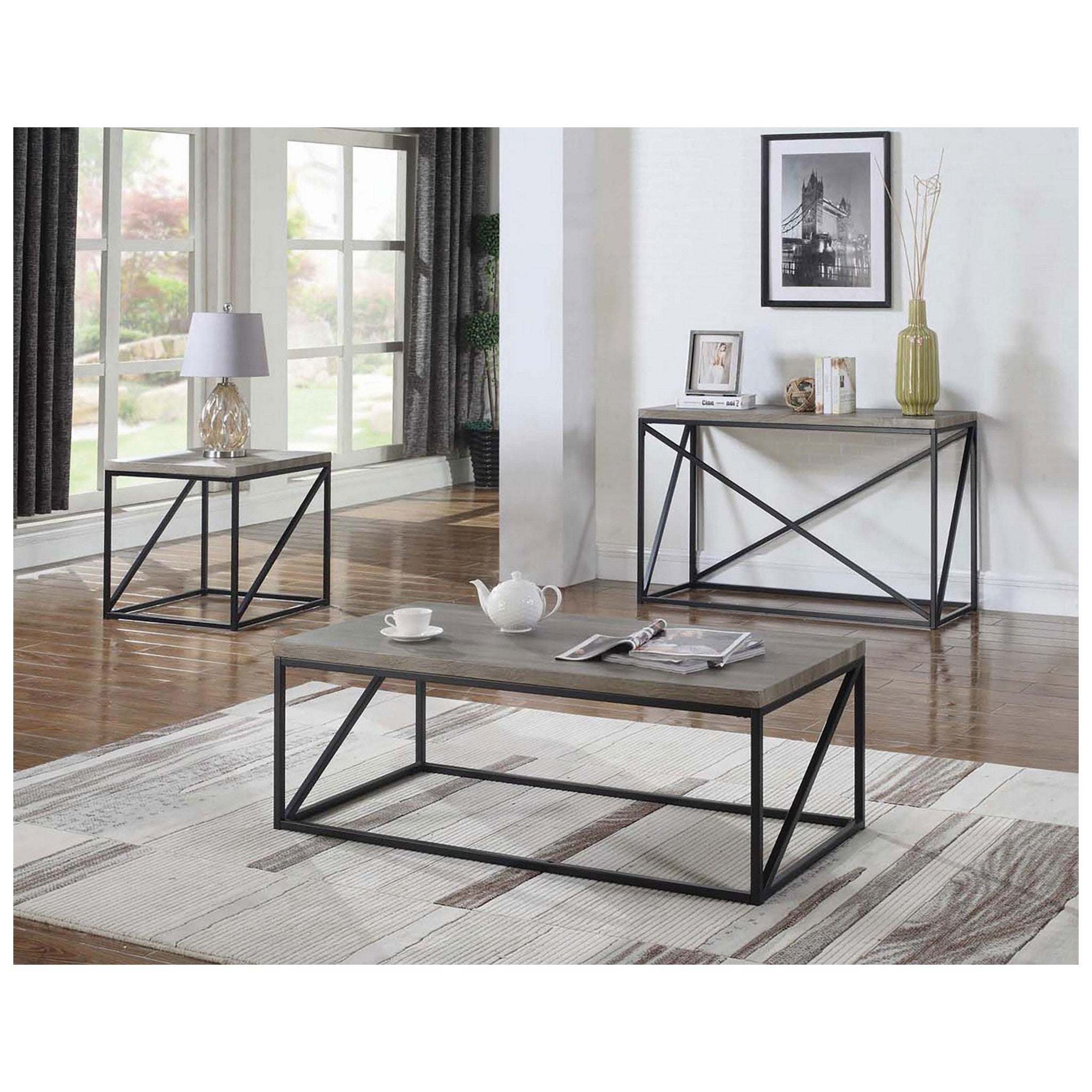 Birdie Square End Table Sonoma Grey 705617