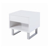 Atchsion 1-drawer End Table High Glossy White 705697