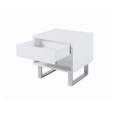 Atchsion 1-drawer End Table High Glossy White 705697