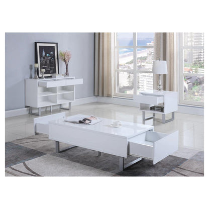 Atchsion 1-drawer End Table High Glossy White 705697