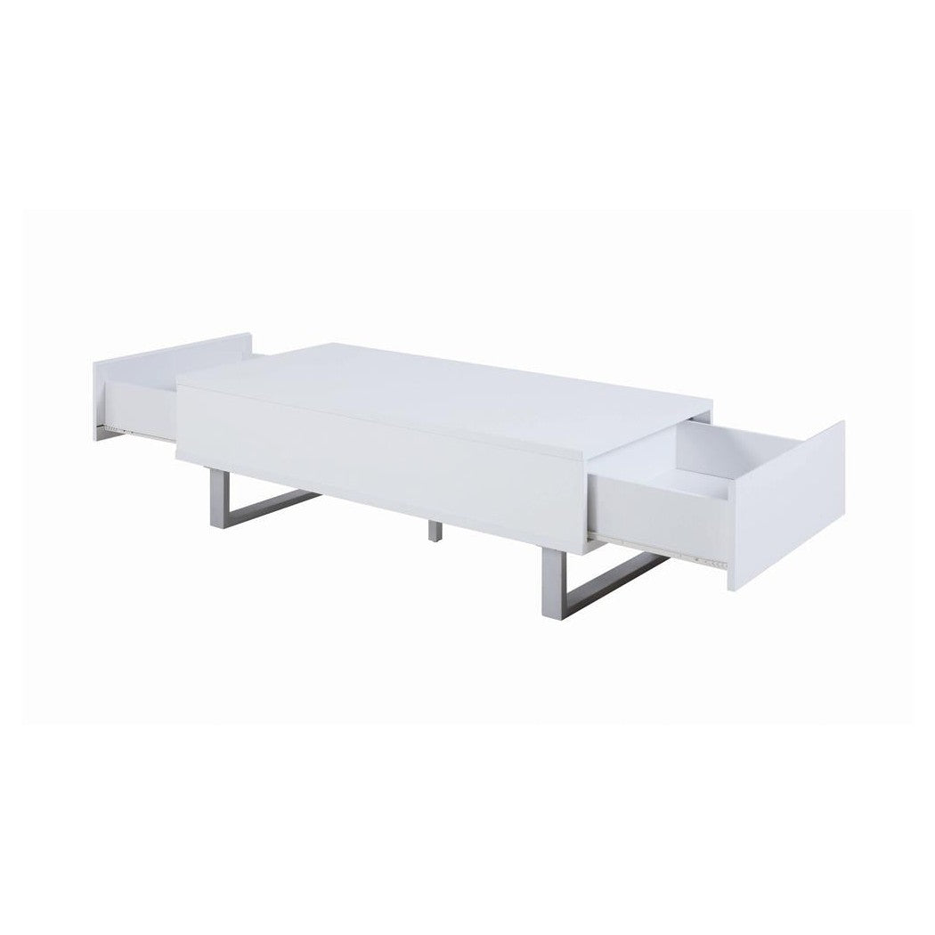 Atchsion 2-drawer Coffee Table High Glossy White 705698