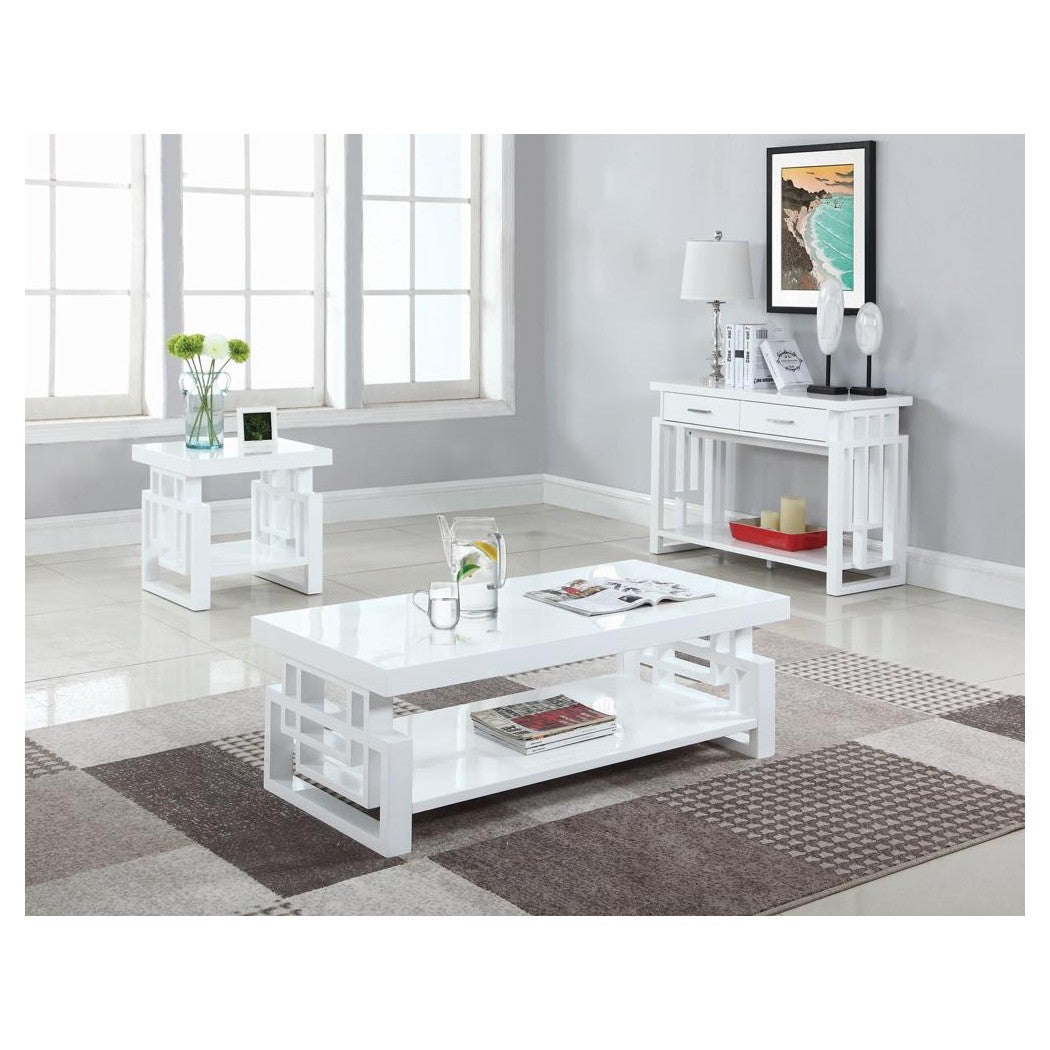 Schmitt Rectangular End Table High Glossy White 705707