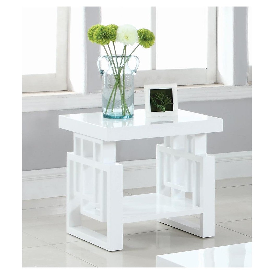 Schmitt Rectangular End Table High Glossy White 705707