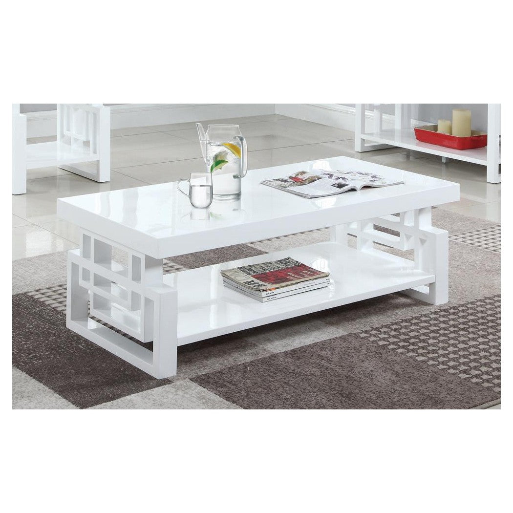 Schmitt Rectangular Coffee Table High Glossy White 705708