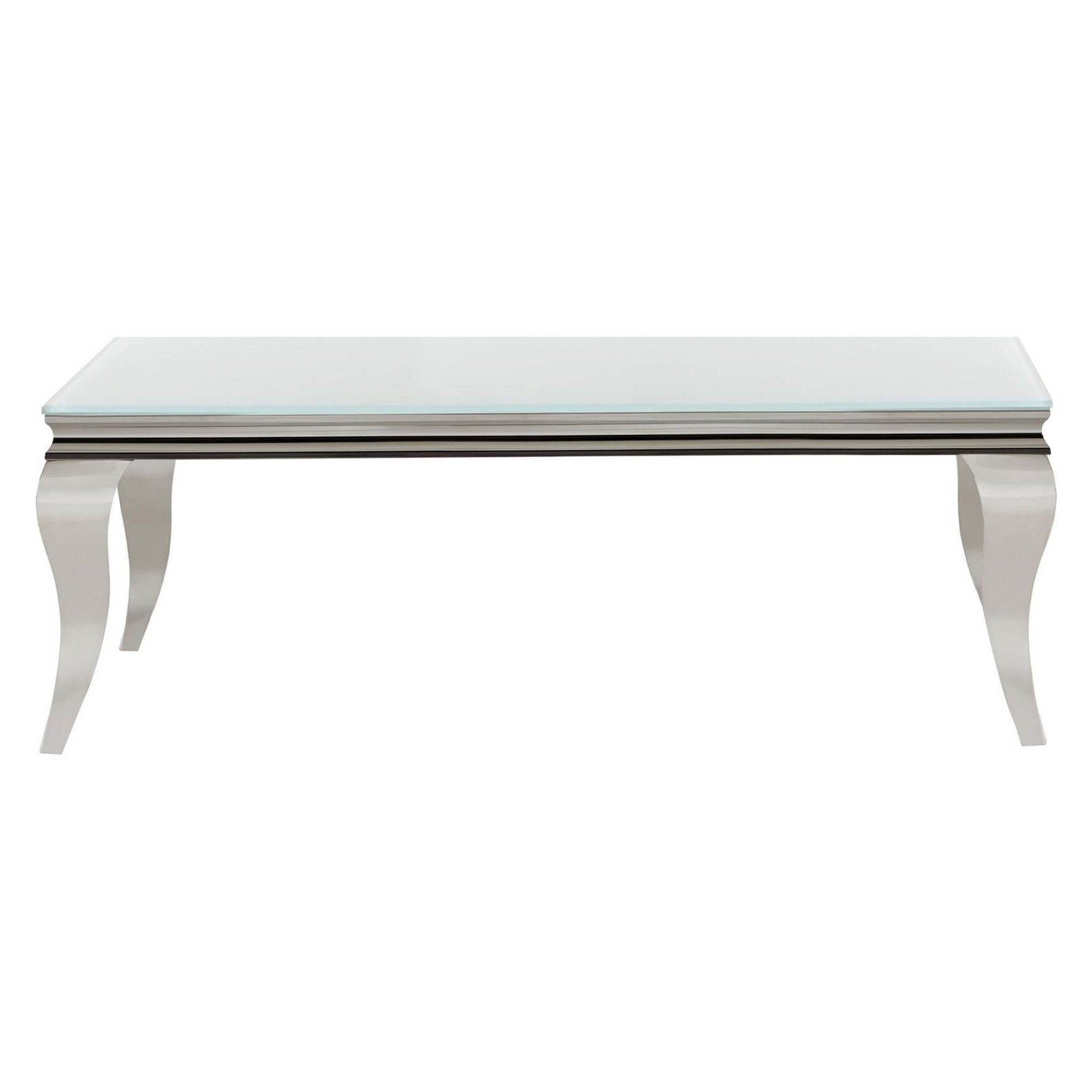 Luna Rectangle Coffee Table White and Chrome 707768