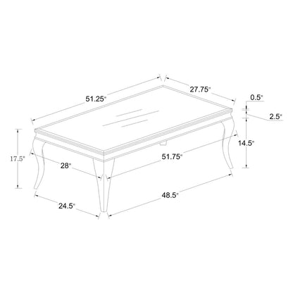 Luna Rectangle Coffee Table White and Chrome 707768