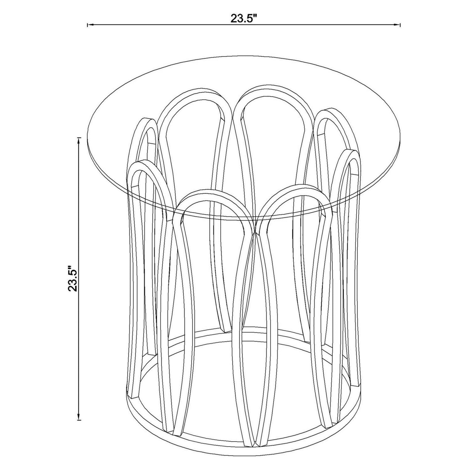 Monett Round End Table Chocolate Chrome and Clear 708057