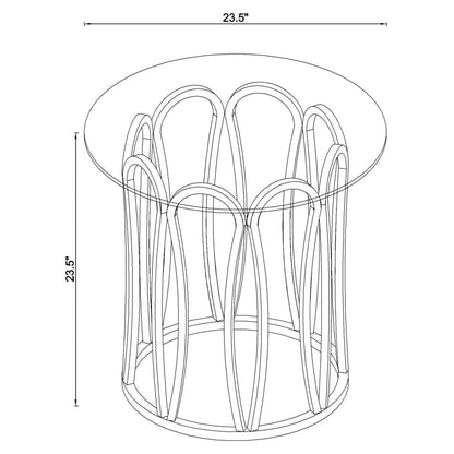 Monett Round End Table Chocolate Chrome and Clear 708057