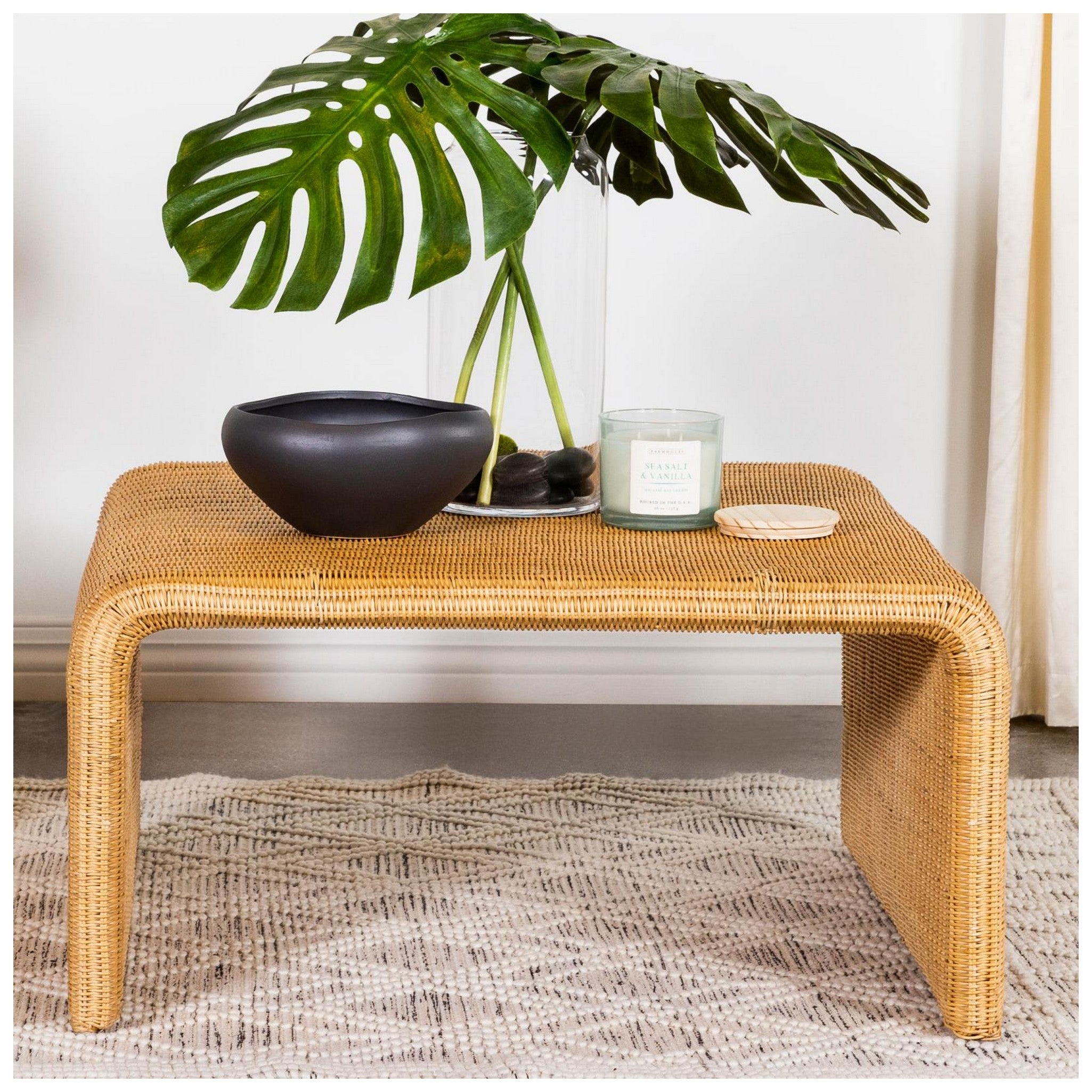 Juanita Square Rattan Coffee Table Natural 709818