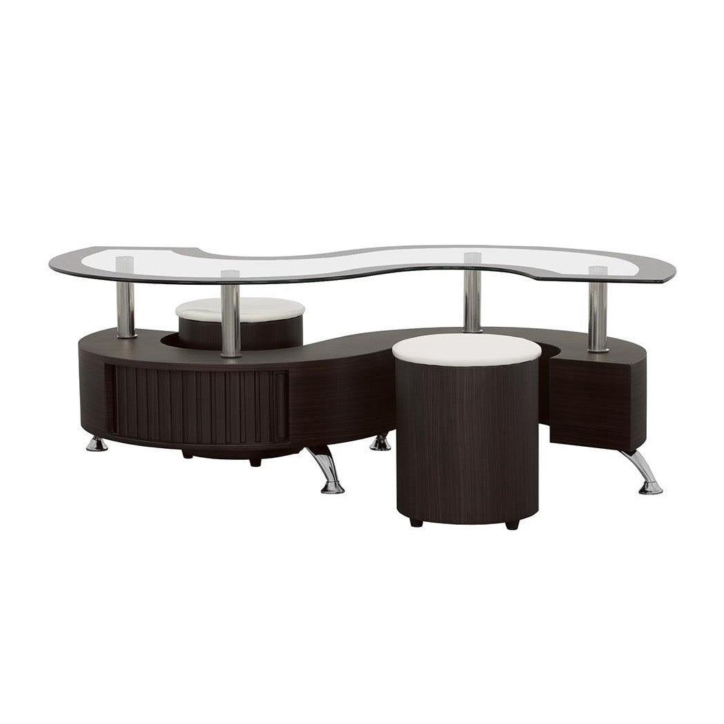 Buckley 3-piece Coffee Table and Stools Set Cappuccino 720218