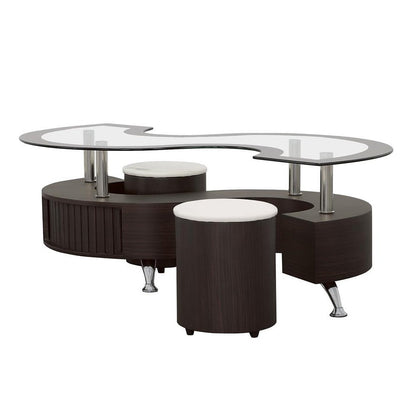 Buckley 3-piece Coffee Table and Stools Set Cappuccino 720218