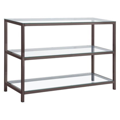 Trini Sofa Table with Glass Shelf Black Nickel 720229