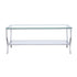 Saide Rectangular Coffee Table with Mirrored Shelf Chrome 720338