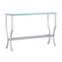 Saide Rectangular Sofa Table with Mirrored Shelf Chrome 720339