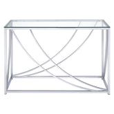 Lille Glass Top Rectangular Sofa Table Accents Chrome 720499