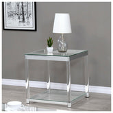 Anne End Table with Lower Shelf Chrome and Clear 720747