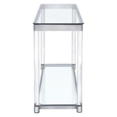 Anne Sofa Table with Lower Shelf Chrome and Clear 720749