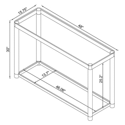 Anne Sofa Table with Lower Shelf Chrome and Clear 720749