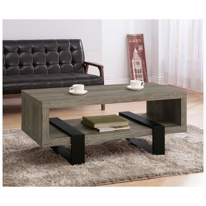 Dinard Coffee Table with Shelf Grey Driftwood 720878