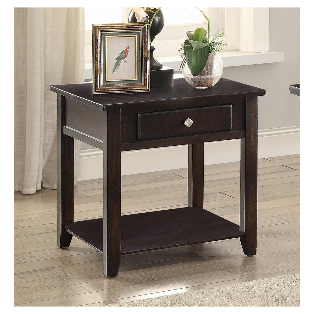 Bradford Square 1-shelf End Table Walnut 721037