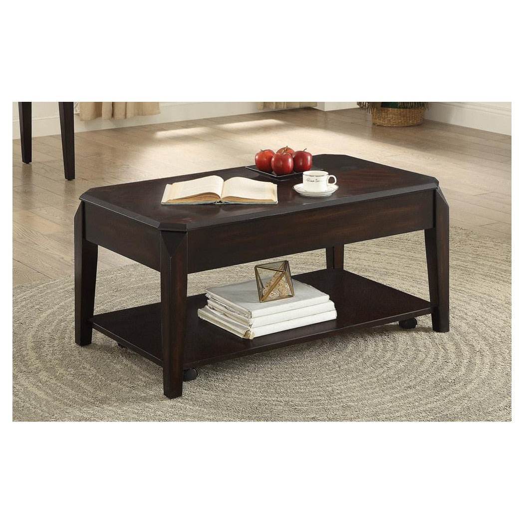 Baylor Lift Top Coffee Table with Hidden Storage Walnut 721048