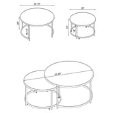 Lynn 2-piece Round Nesting Table White and Chrome 721528