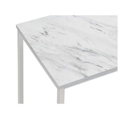 Leona Coffee Table with Casters White and Satin Nickel 721868