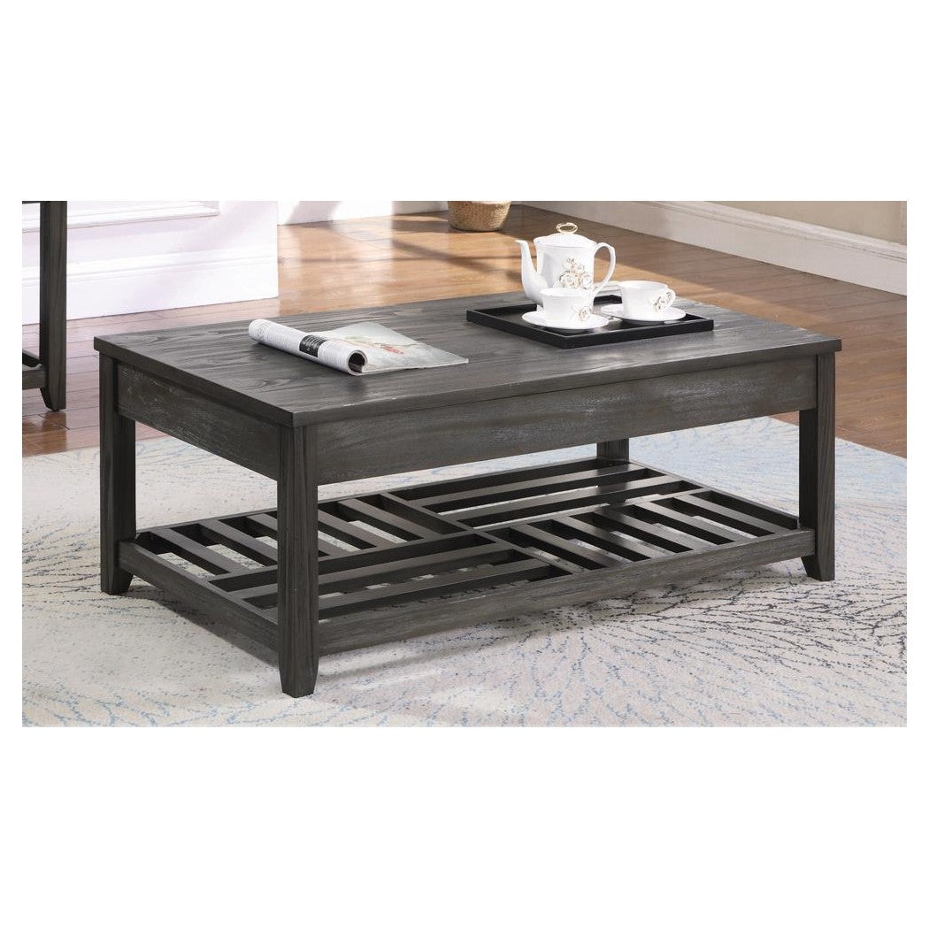 Cliffview Lift Top Coffee Table with Storage Cavities Grey 722288