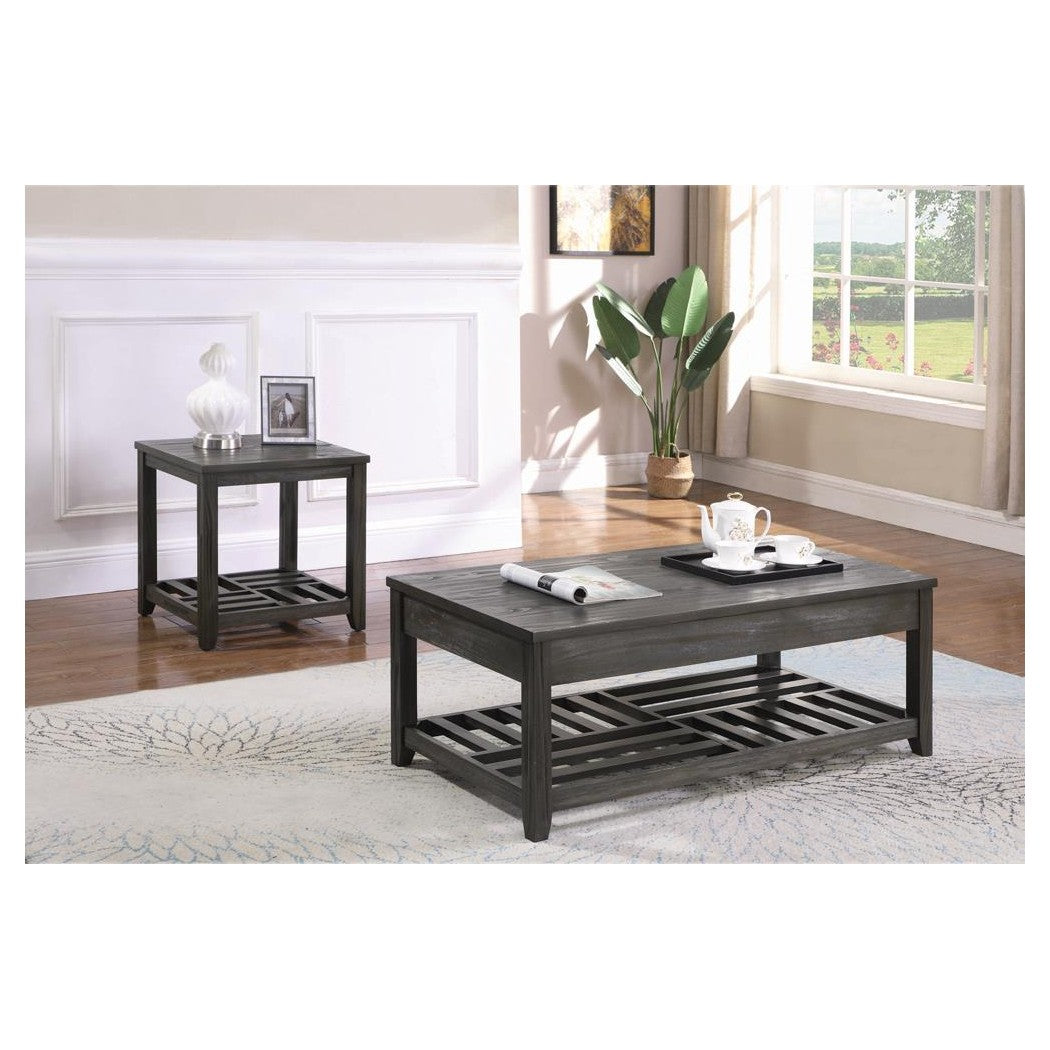 Cliffview Lift Top Coffee Table with Storage Cavities Grey 722288