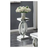 Amalia Square End Table with Lower Shelf Clear Mirror 722517