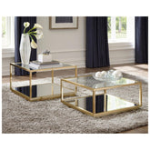 Renee 2-piece Square Occasional Set Rose Brass 722660