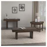 Owen Rectangle End Table with Shelf Wheat Brown 723117