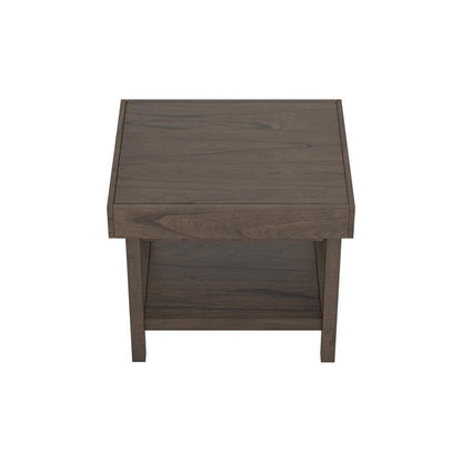 Owen Rectangle End Table with Shelf Wheat Brown 723117