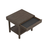 Owen Rectangle End Table with Shelf Wheat Brown 723117