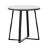 Hugo Metal Base Round End Table White and Matte Black 723237