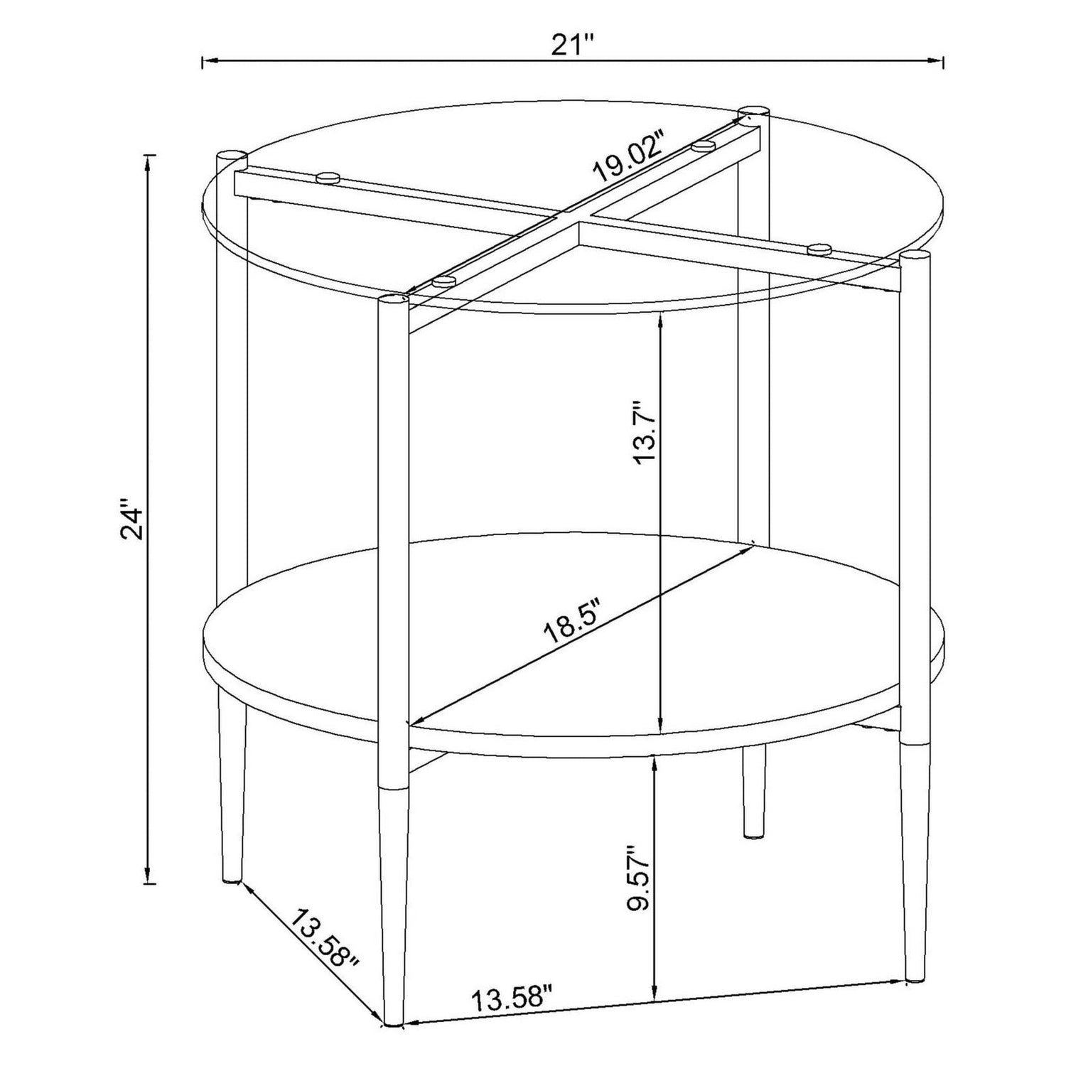 Cadee Round Glass Top End Table Clear and Chrome 723277