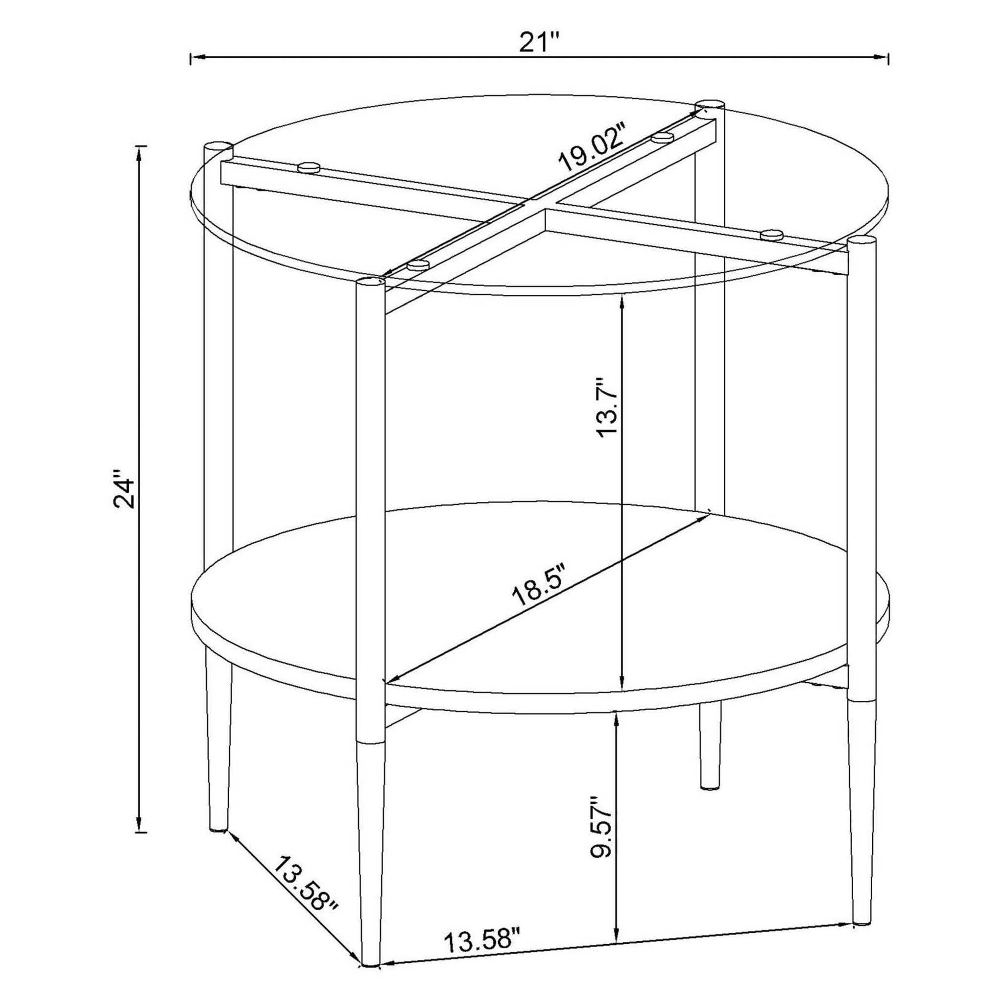 Cadee Round Glass Top End Table Clear and Chrome 723277