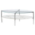 Cadee Round Glass Top Coffee Table White and Chrome 723278