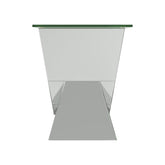 Taffeta V-shaped End Table with Glass Top Silver 723447