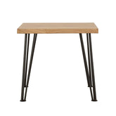 Zander End Table with Hairpin Leg Natural and Matte Black 723497