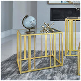 Adri Metal Frame End Table Matte Brass 723607