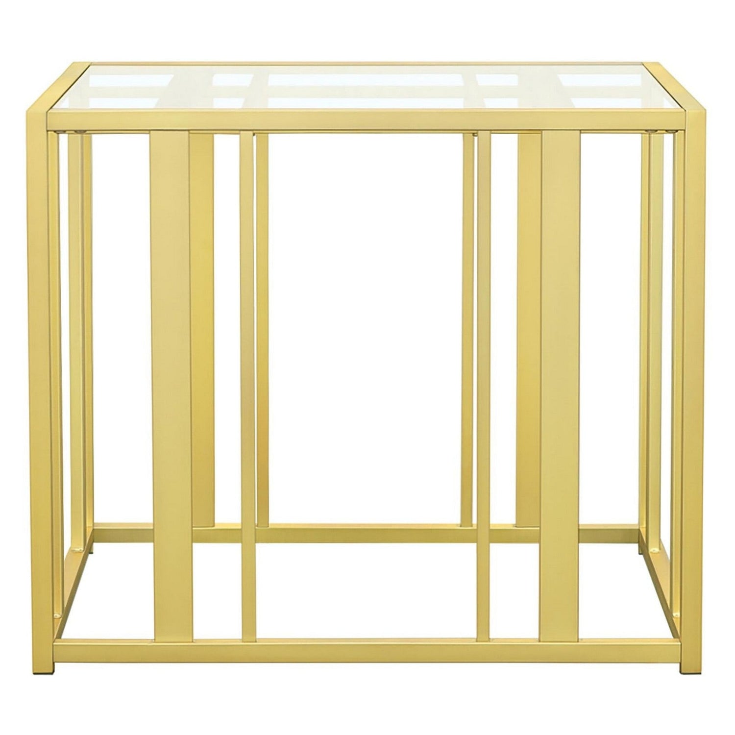 Adri Metal Frame End Table Matte Brass 723607