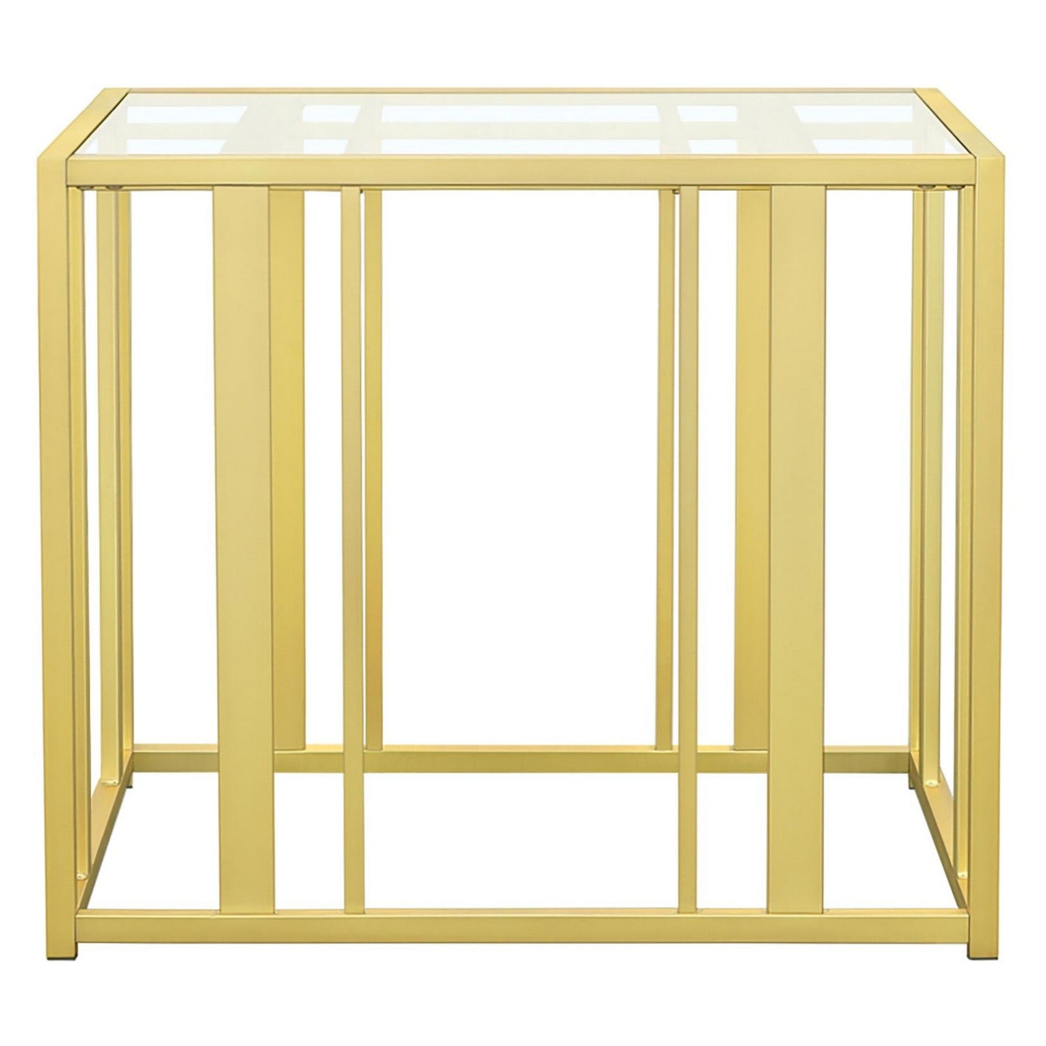 Adri Metal Frame End Table Matte Brass 723607