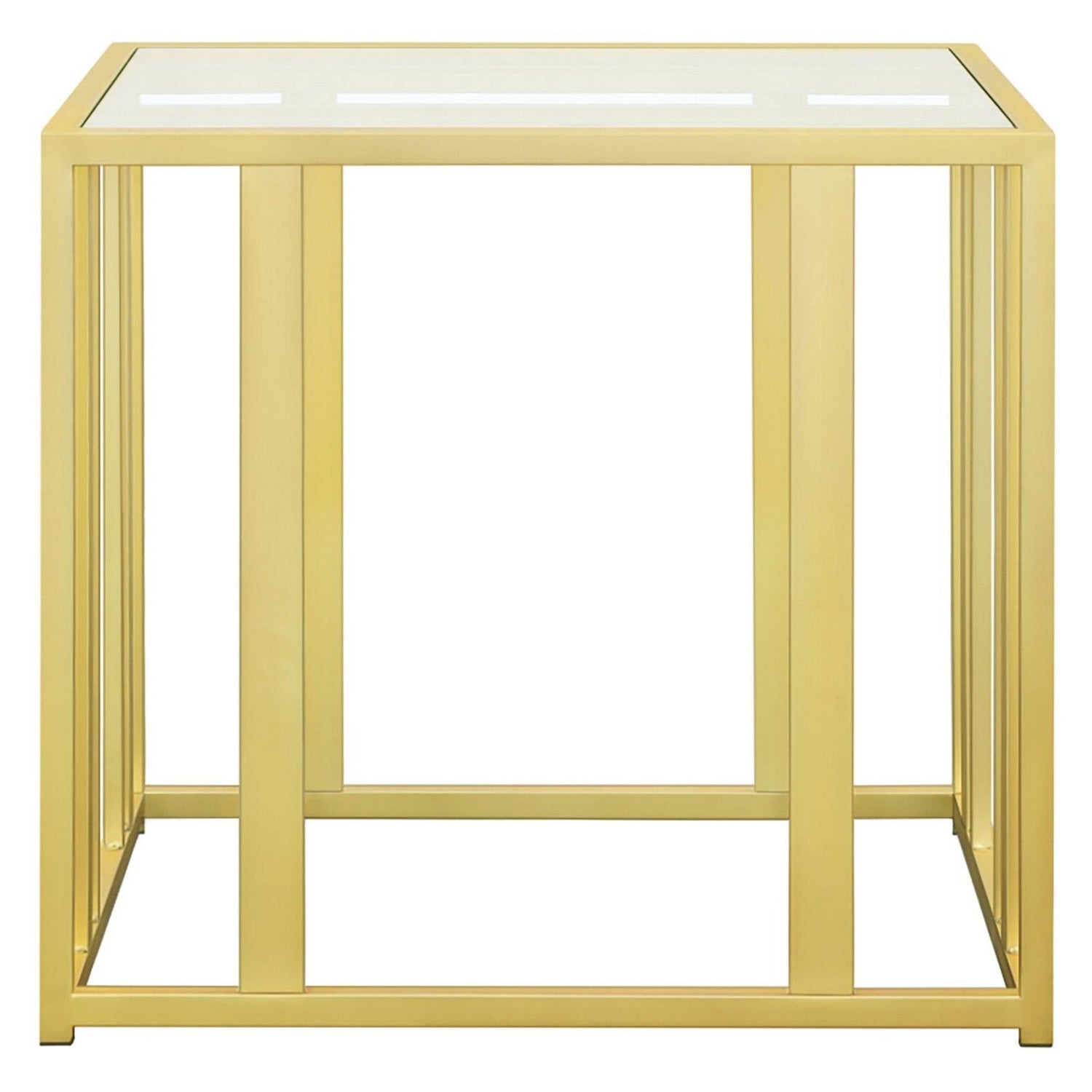 Adri Metal Frame End Table Matte Brass 723607