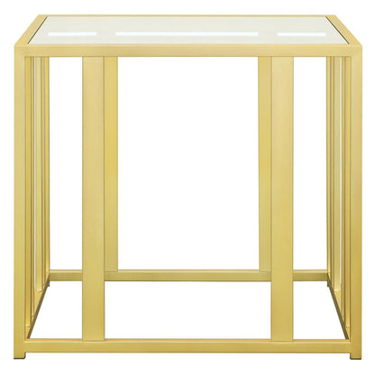 Adri Metal Frame End Table Matte Brass 723607