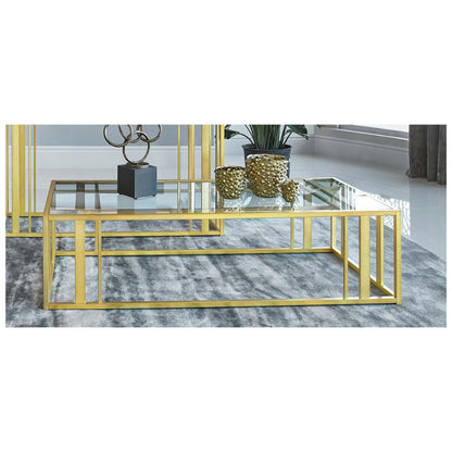 Adri Metal Frame Coffee Table Matte Brass 723608