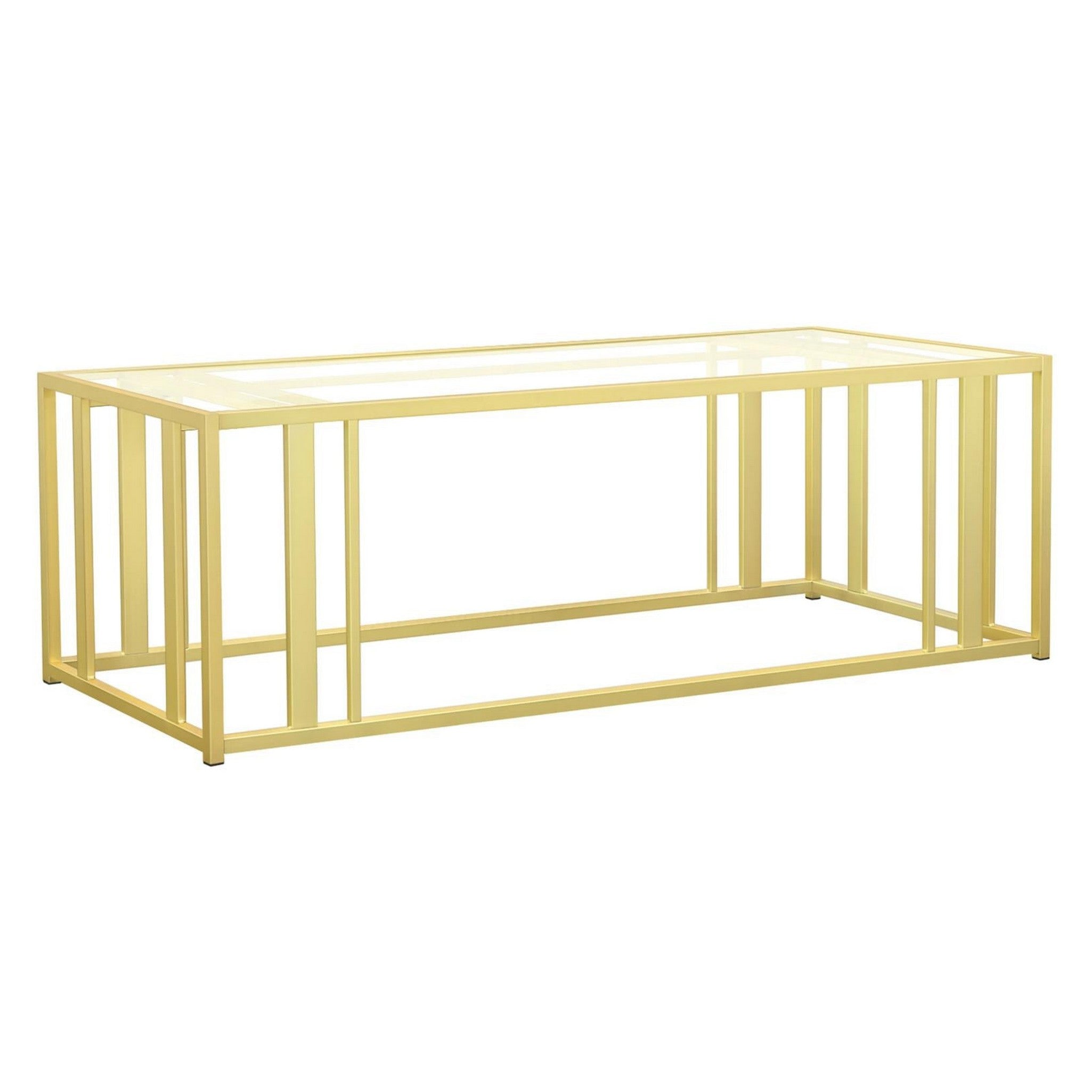 Adri Metal Frame Coffee Table Matte Brass 723608