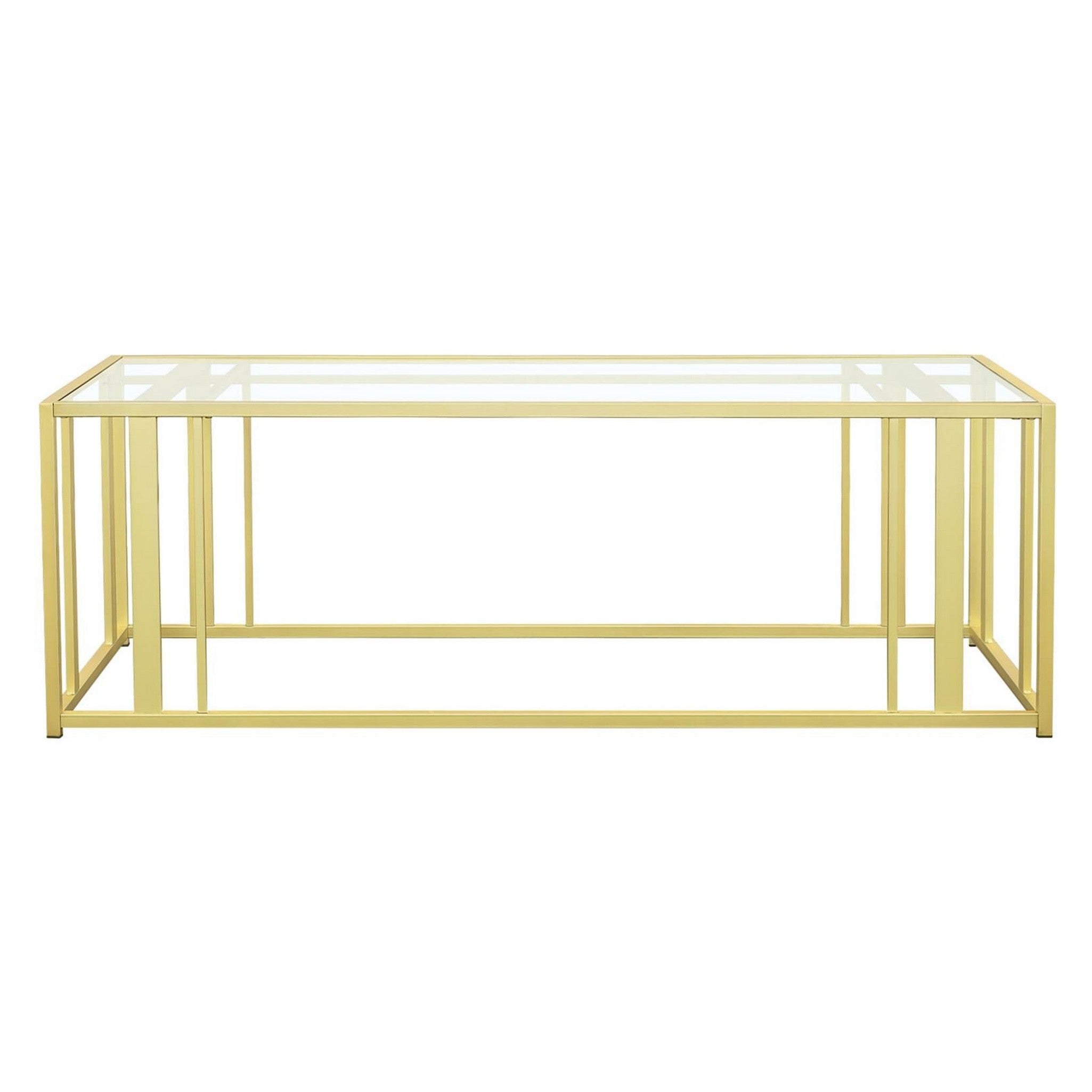 Adri Metal Frame Coffee Table Matte Brass 723608