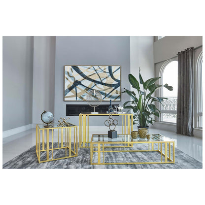 Adri Metal Frame Coffee Table Matte Brass 723608